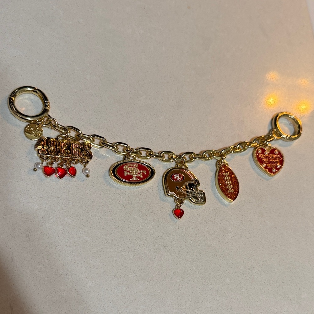 Stoney Clover 49ers Gold and Red Football purse chain